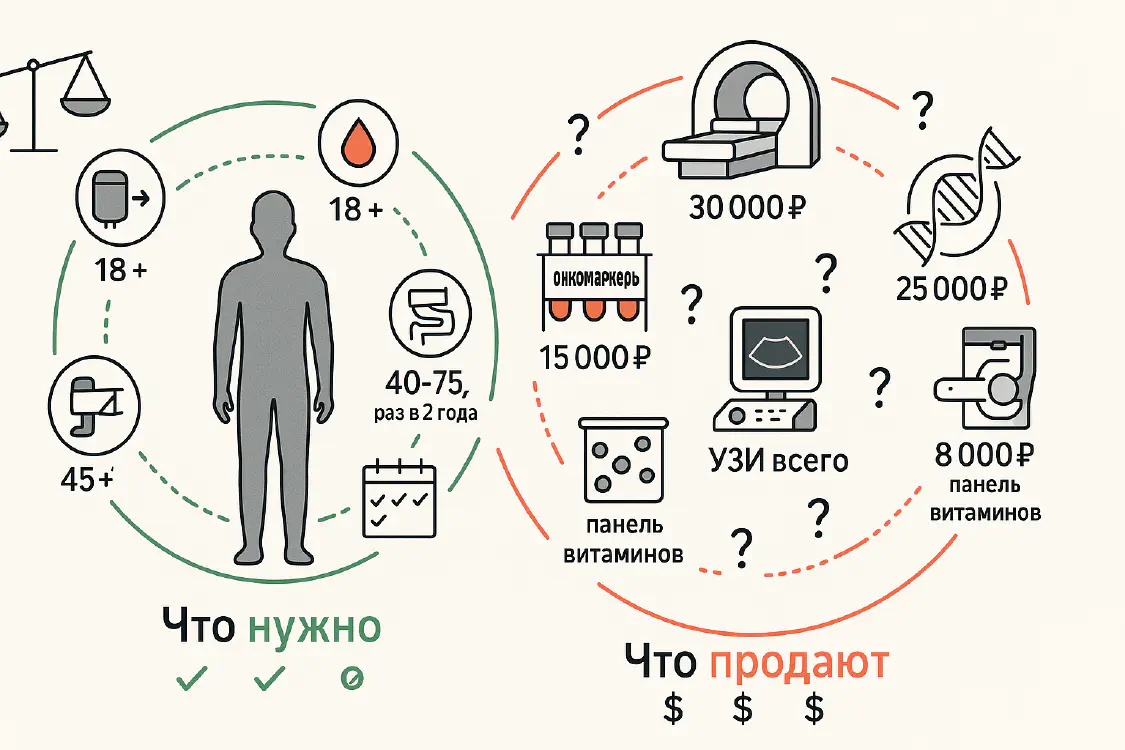 Скрининги и чекапы: что реально нужно, а что — маркетинг клиник