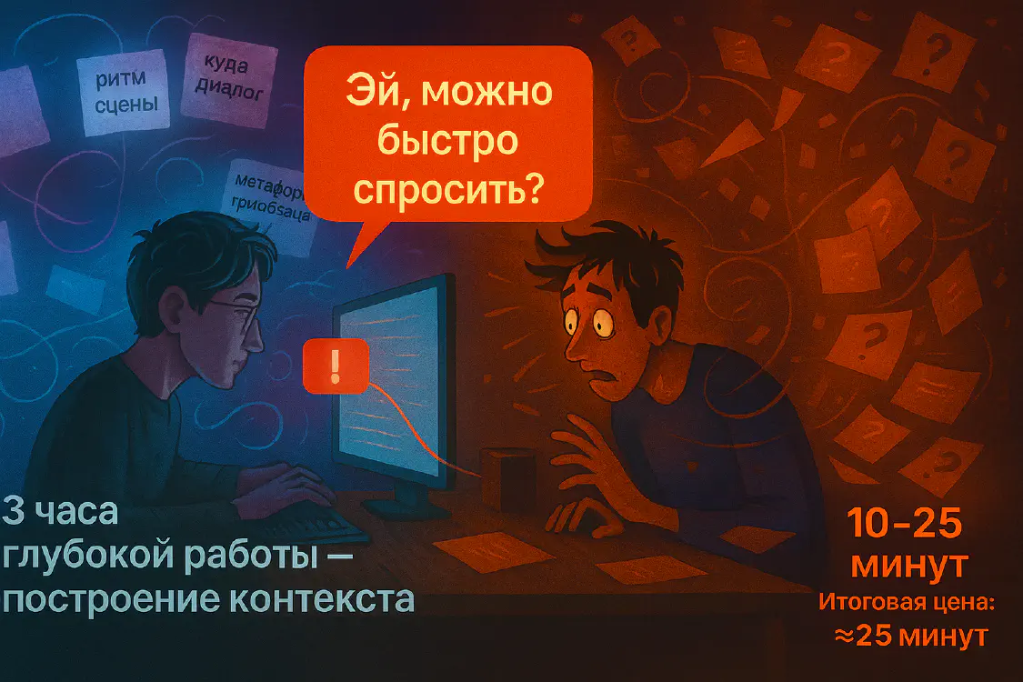 Проклятие контекста: почему невозможно «просто быстро посмотреть» и вернуться к работе