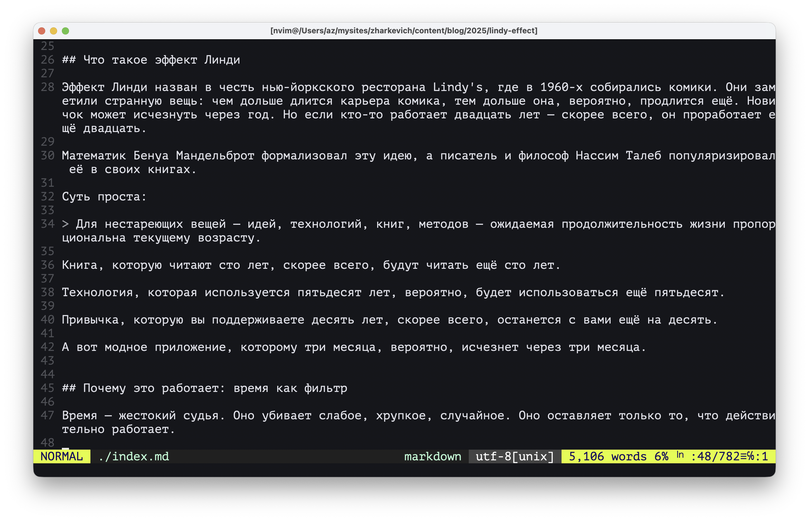 Скриншот NeoVim