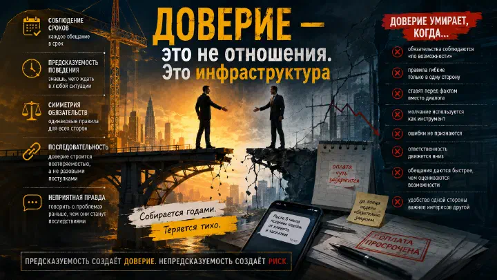 Доверие — это не отношения. Это инфраструктура