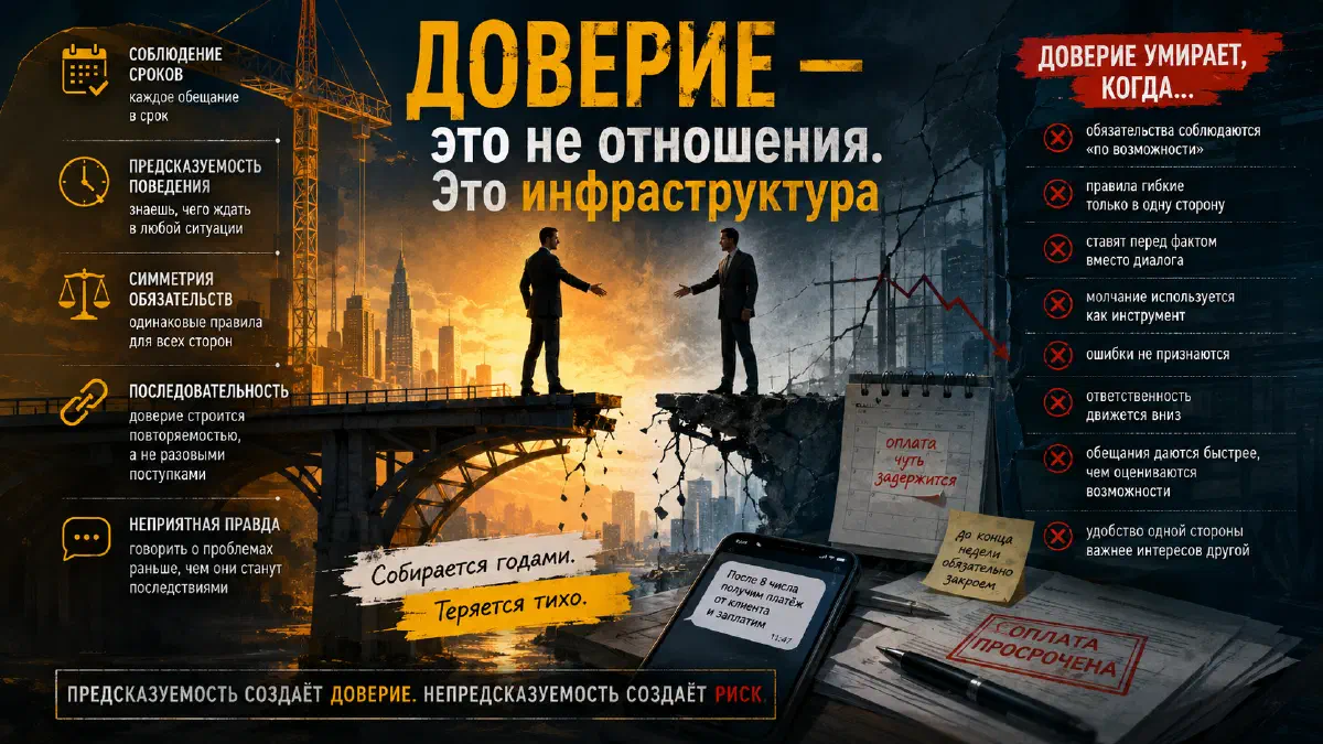 Доверие — это не отношения. Это инфраструктура